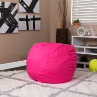 Flash Furniture DG-BEAN-SMALL-SOLID-HTPK-GG Small Solid Hot Pink Kids Bean Bag Chair 